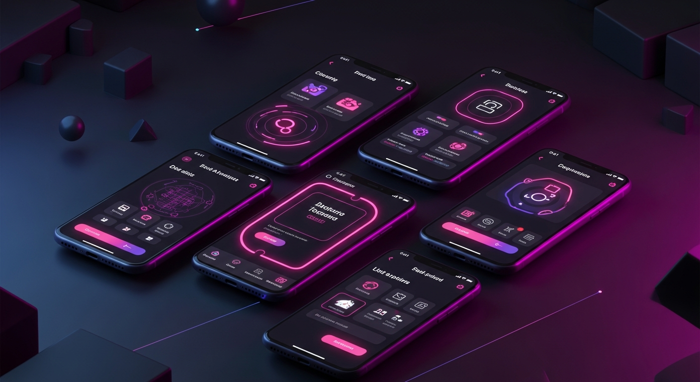 Modern mobile app UI showcase